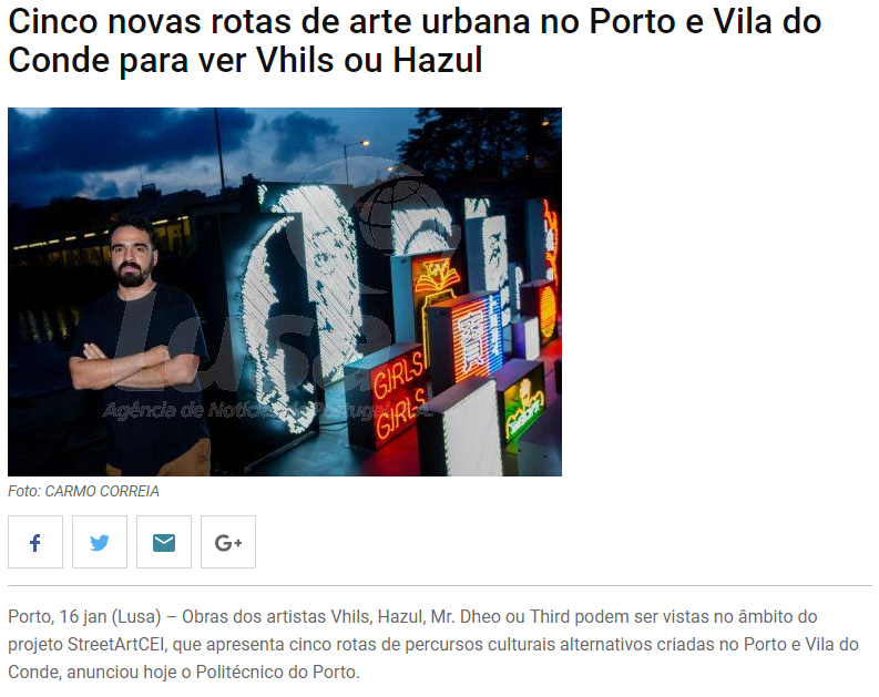 Projeto StreetArtCei é notícia na Lusa