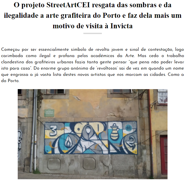 StreetArtCEI em reportagem no site Lisbonne-Idee